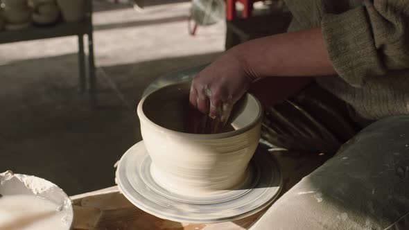 Clay Bowl Is Made By Potter