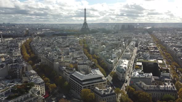 A Drone View of the Residential Quarters in the Center of Paris