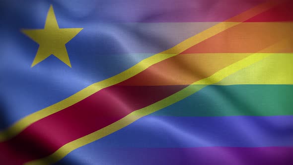 LGBT Congo Democratic Republic Of The Flag Loop Background 4K