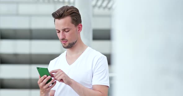 Young man use of mobile phone