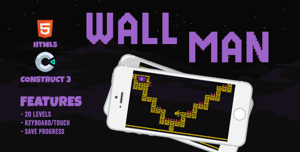 Wall Man Pixel HTML5 Game