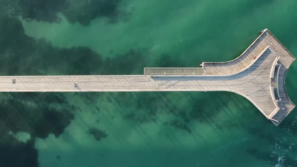 Aerial view of Lorne pier.