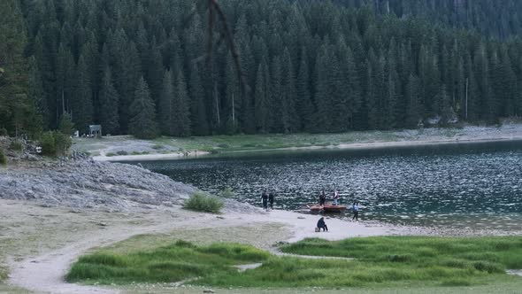 Black Lake in Montenegro Panoramic View Mountain Crno Jezero in Durmitor Park