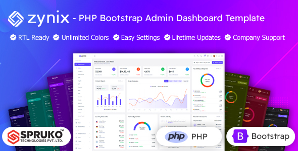 Zynix - PHP Bootstrap Admin Dashboard Template