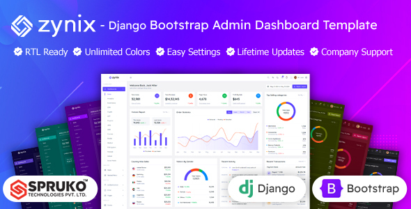 Zynix - Django Bootstrap Admin Dashboard Template