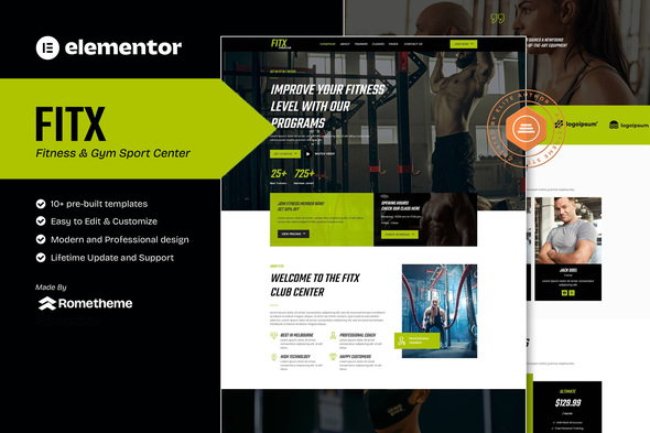 Fitx - Fitness & Gym Elementor Template Kit