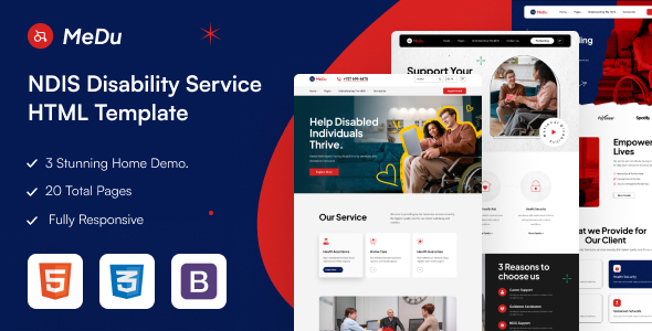 Medu – NDIS Disability & Elderly Care Service HTML Template