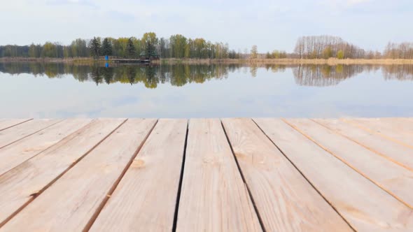 Wooden Pier Near the Picturesque Lake