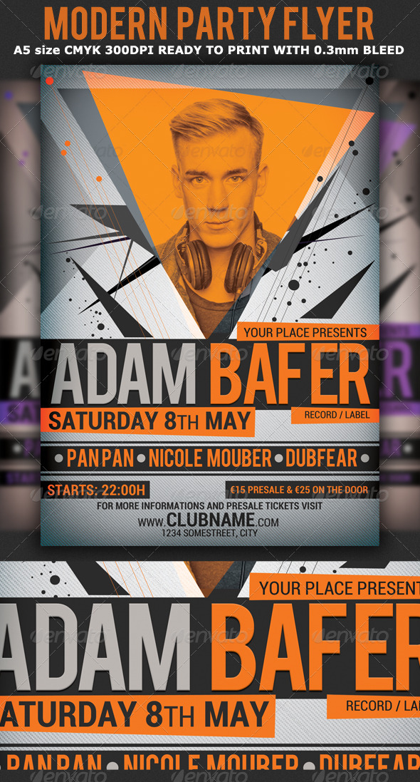 Modern Minimal Party Flyer Template