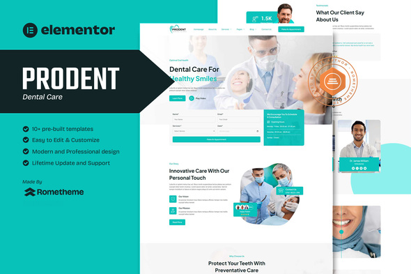 Prodent – Dentist Dental Care Elementor Template Kit – 0 Sold!