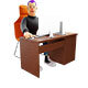 Focused Male 3D Character Working at Desk with Computer - 3DOcean Item for Sale
