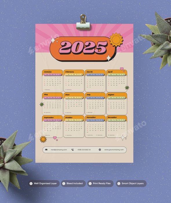 Retro Bright - Calendar