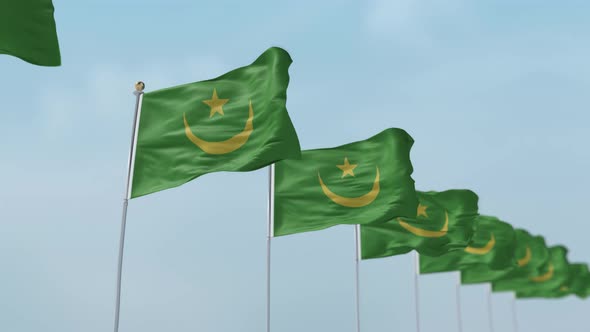 Mauritania Row Of Flags 
