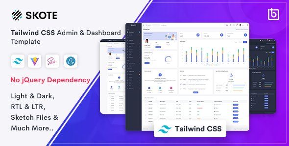 Skote - Tailwind CSS Admin & Dashboard Template