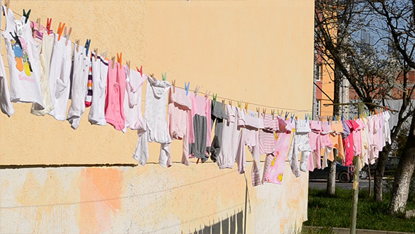 Baby Little Clothes Left to Dry