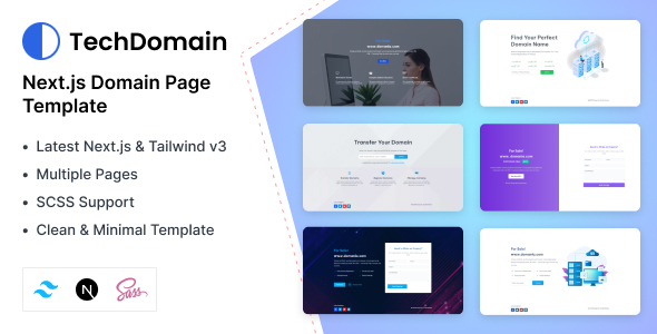 TechDomain - Next.js Tailwind Domain Template