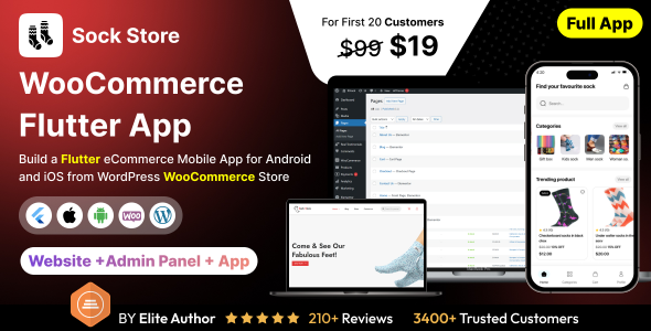 Socks store app - E-commerce Store app in Flutter 3.x (Android, iOS) with WooCommerce Full App