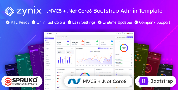 Zynix - MVC Dotnet Core Bootstrap Admin Dashboard Template