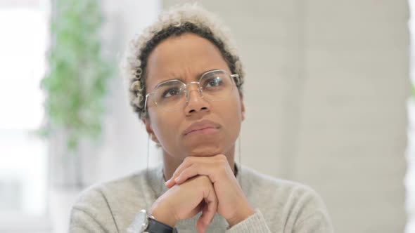 Close Up of African Woman Thinking