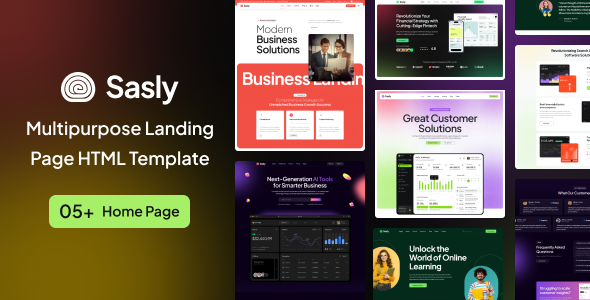 Sasly – Multipurpose Landing Page HTML Template – 0 Sold!