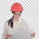 Young engineer woman wearing safety helmet, Alpha Channel - VideoHive Item for Sale