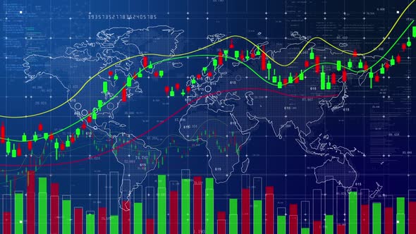 Business Finance Stock Market K Line Trend Chart Hud Data Chart Background