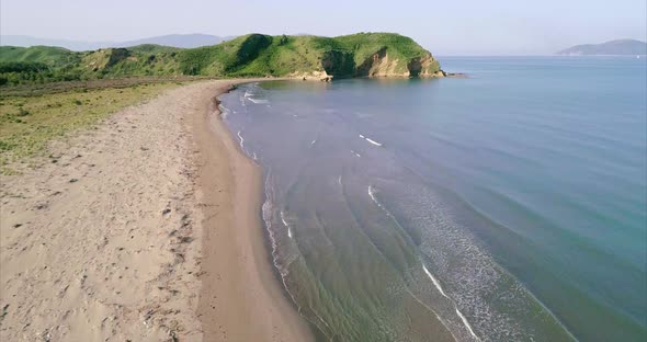 Aerial View of a Remote Virgin Beach on the Adriatic