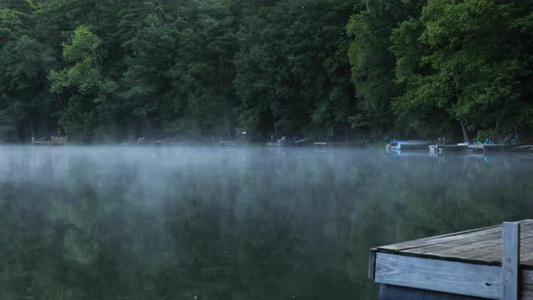 Mist on Lake Petonia near Greene, New York.  Enjoy swirling mist on a small lake in the early mornin