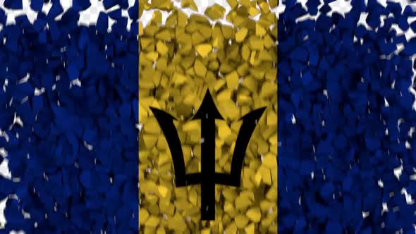 Barbados Flag Breaking Rocks Transition