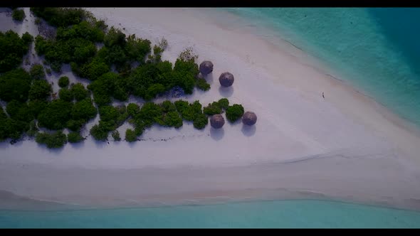 Aerial drone view nature of beautiful seashore beach journey by blue sea with bright sandy backgroun