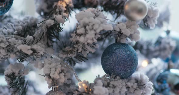 Christmas tree in blue color