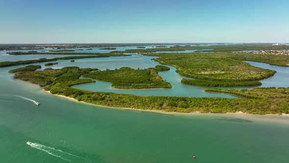 Aerial Video Boot Tow Point Tucker Cove Fort Pierce Inlet State Park 4k