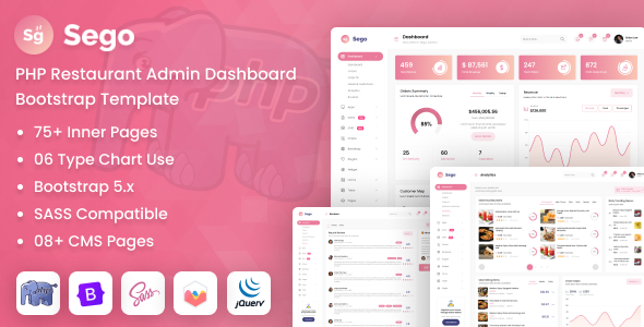 Sego - PHP Restaurant Admin Dashboard Bootstrap HTML Template