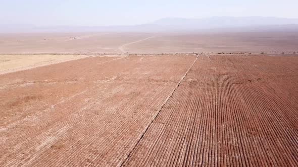 Aerial View of Autumn Farm Fields From a Drone.