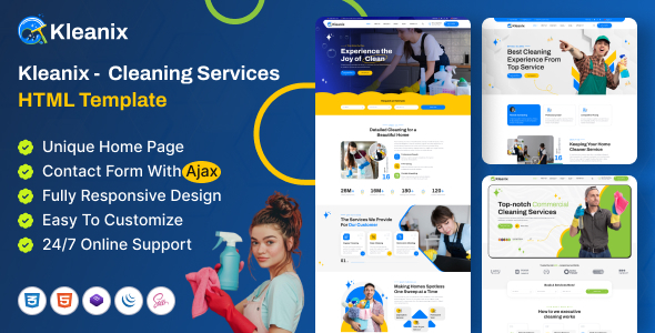 Kleanix – Cleaning Service HTML Template – 0 Sold!