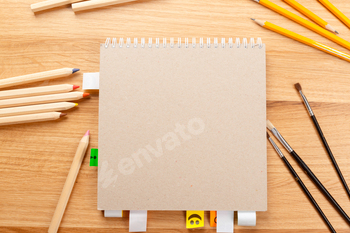 Notebook and pencils