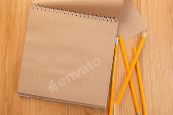 Notebook and pencils