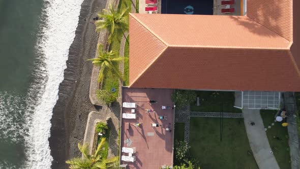 Rooftop Fitness at a Tropical Resort