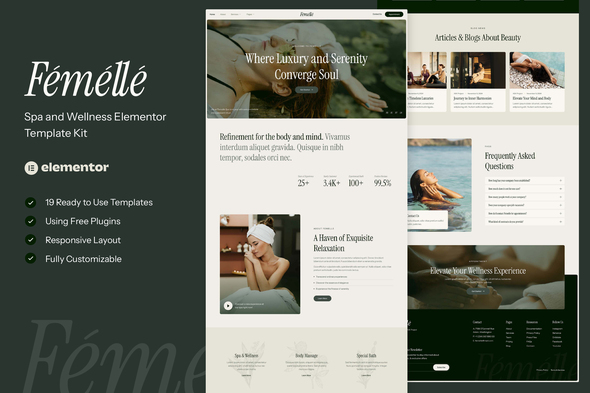 Femelle - Spa & Wellness Elementor Template Kit