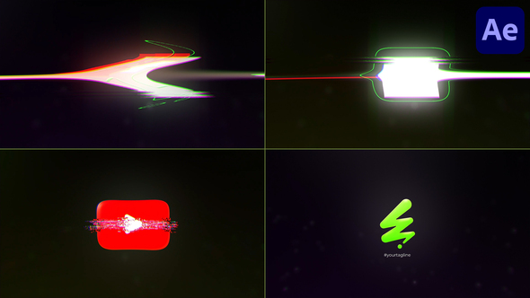 Glitch Distortion Logo Reveal for After Effects alt