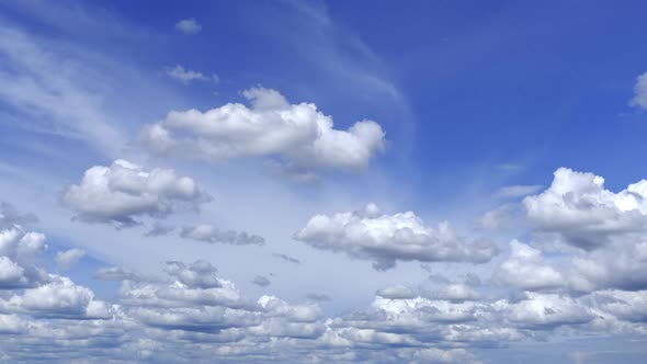 Fluffy cloud time lapse on a cloudy day 4k footage. alt