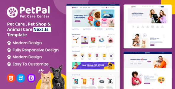 Petpal - Pet Care and Pet Shop Next Js Template