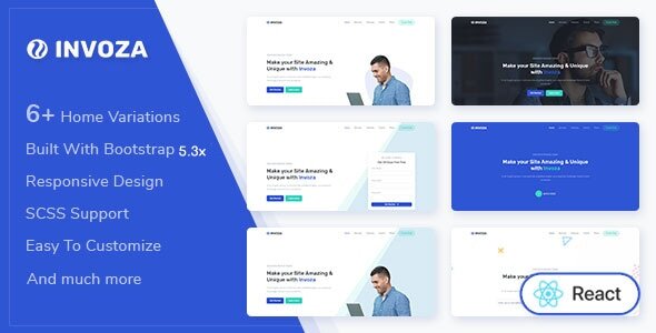 Invoza - React Landing Page Template