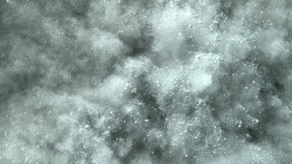 Super Slowmotion Shot of Silver Powder Explosion at 1000Fps