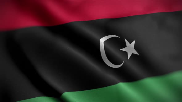 Libya Flag Textured Waving Close Up Background HD