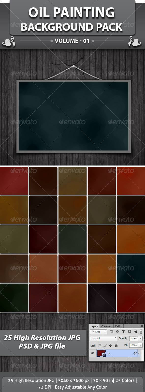 25 Oil Painting Background Pack