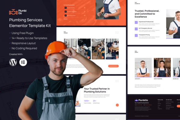 PlumbiGo - Plumbing Services Elementor Template Kit