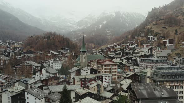 Top view of old town in Switzerland