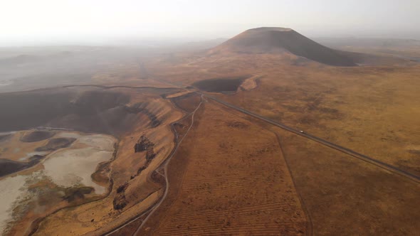 Mars Rover Slowly Moving Towards a Volcanic Cone on Red Planet