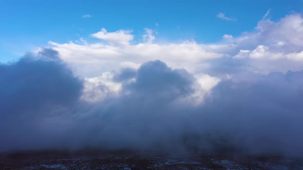 Flying Above Clouds in Mount Evans Area